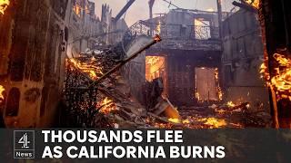 70,000 evacuated as Los Angeles wildfires rage out of control