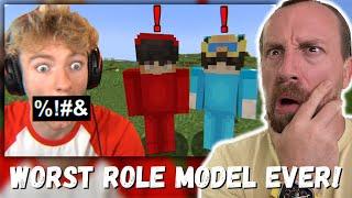 WORST ROLE MODEL EVER! TommyInnit I Snuck Into A KIDS ONLY Minecraft Server... (REACTION!)