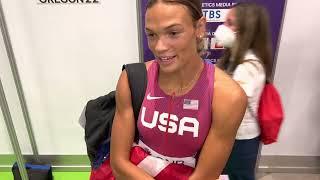 Anna Hall after bronze at 2022 Worlds in heptathlon