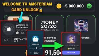 How To Unlock Welcome To Amsterdam Card Hamster Kombat | NFT Metaverse Card Lock | Daily Combo