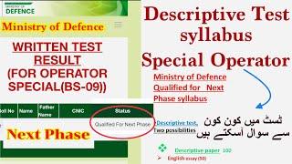 MOD Special Operator Descriptive test | Ministry of Defence Special Operator Test