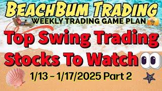 Top Swing Trading Stocks to Watch  | 1/13 – 1/17/25 | BDRY CPSH MED TMF ULTY YCL PZZA METC & More