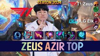 T1 Zeus AZIR vs AATROX Top (BLG Elk XAYAH) - Patch 14.21 EUW Ranked WORLDS 2024 Bootcamp | lolrec