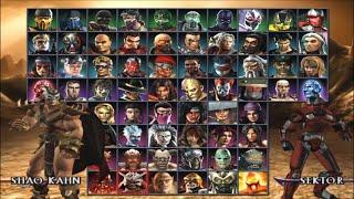 Mortal Kombat Armageddon PS2 Character Select + All Alternate Costumes