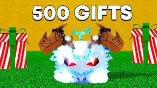 I Unboxed 500 Gifts to get this.... in Blox fruits