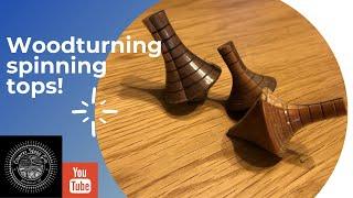 Woodturning spinning tops!