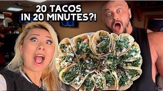 20 TACOS IN 20 MINUTES CHALLENGE!! #RainaisCrazy ft. @RealDealMada