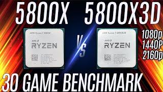 Ryzen 7 5800X vs 5800X3D | 30 Games Tested | 4K 1440p 1080p