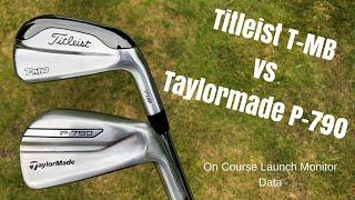 Taylormade P-790 vs Titleist 718 T-MB - Battle of the POWER IRONS (Launch Monitor on course test)