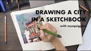 Draw with me: Emerald Hill, Singapore. Drawing in a sketchbook