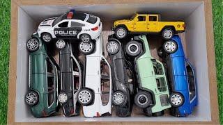 Box full off Diecast model cars,Tank300,Maybach s600,Jeep Gladiator,police BMW,Mercedes benze GLS63