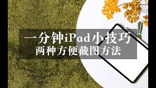 【iPad】一分钟小技巧｜两种快速截图方法｜截图设定