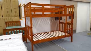 Holly Bunk Bed Single Solid Hardwood Antique Oak Malaysian Made