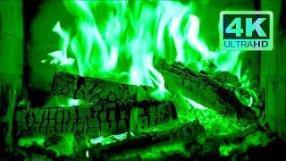  Green Fireplace 4K! Magic Fireplace with green flames