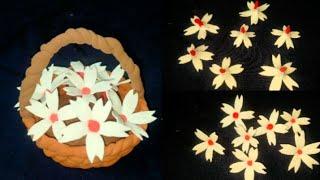 DIY Clay Crafting / How to make a Flower with Clay / Night Jasmine /ক্লে দিয়ে শিউলি ফুল /ফুলের ঝুড়ি