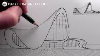 How to Draw Architecture: Narrated Pencil Drawing: The Heydar Aliyev Centre