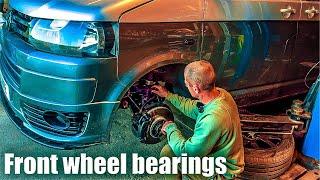 Vw T5 front wheel bearings - press method