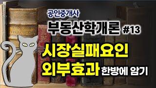 공인중개사 공부 - 이거만 봐도 합격! 부동산학개론#13- 부동산 정책 중 시장실패요인, 외부효과, 정부 시장 개입 방법, 한방에 암기