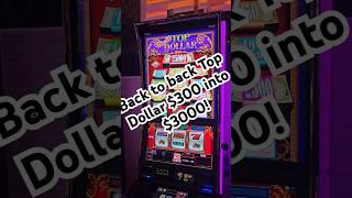 Double Top Dollar, How to turn $300 into $3000. #slots #jackpot #slot #gambling #casinos #casino