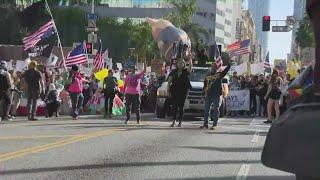 Anti-Trump protestors gather for ‘Hands Off!’ rallies across Southern California