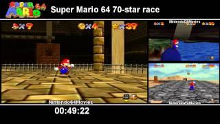 Super Mario 64 70 star speedrun race - Nintendo64Movies