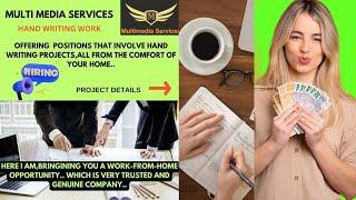 Multimedia institute hand writing work details join to submission|8333014995|work from home