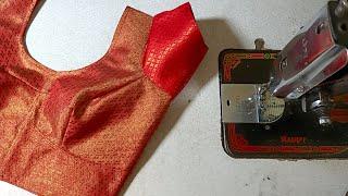 Easy method for Beginners Cross cut  Blouse Stitching/chest 36" Blouse cutting link in description 