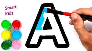 Draw the letter A for children. Bolalar uchun A harfni chizish. Рисуем букву А для детей