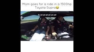 Mom goes for a ride in a 1500hp Toyota Supra 