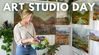 Cosy Snowy Art Studio Vlog ️ [packaging artwork and paintings]