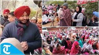 Anganwadi workers stage protest outside MP Ravneet Singh Bittu’s residence in Ludhiana