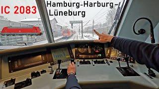 Hochbetrieb im Schnee | IC 2083 Hamburg-Harburg - Lüneburg | Führerstandsmitfahrt | BR 101 | 4K