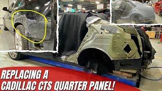 This Cadillac CTS needed a #quarterpanel #autobody #bodyshop #cadillac #collision #cadillaccts