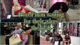 Bored man waiting  for their wives  the mall