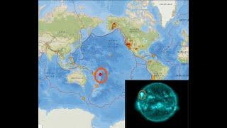 New Super deep Earthquake Tonga Trench. Sunspot area getting active. Tuesday Night 12/24/2024