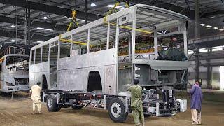 How Pakistan Build Massive Bus by Hand - Bus Production Line