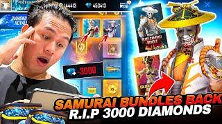 Samurai X Geisha Bundle's Gameplay & Spin with 3000 Diamonds  Tonde Gamer - Garena Free Fire Max