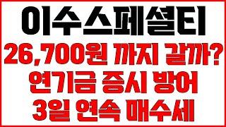 [이수스페셜티케미컬 주가전망] 연속된 주가하락 전저점 26,700원까지 빠질 것인가 증시 구원투수 연기금 3일 연속 들어왔다 낙폭과대 반등은 확실하다