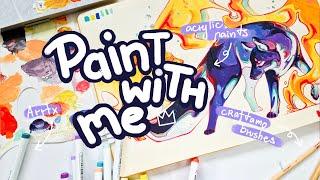 paint with me || mixing acrylics with markers