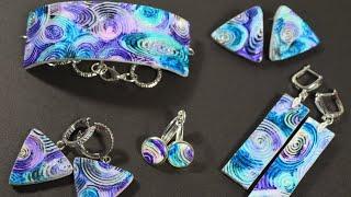 galaxy polymer clay veneer jewelry tutorial FIMO alc inks technique