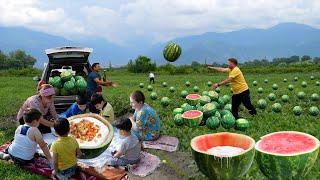 AZERBAIJAN Watermelon Farm - World's Most Tasty Watermelon Ice Cream