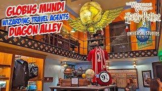 Globus Mundi Wizarding Travel Agents Shop Tour in Diagon Alley at Universal Studios (Jan 2023) [4K]