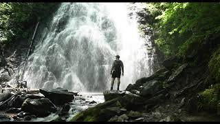 Hiking to a waterfall near Asheville - Crabtree Falls Day Hike, Blue Ridge Parkway NC (4K)