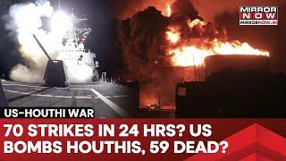 Trump Bombs Houthis With Nearly 70 Strikes in 24 Hrs, 59 Killed As US Strikes Yemen| Rebels Respond