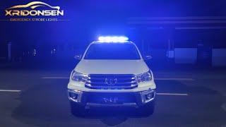 XRIDONSEN 37 inch 104 LED Roof Top Blue White Emergency Lights for Firefighter Police Vehicles