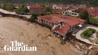 Hurricane Ianos: drone footage shows flooding and destruction in Greece