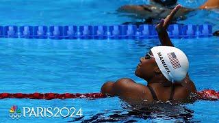 Simone Manuel holds off Douglass, Walsh to win 100m freestyle semi at Trials | NBC Sports