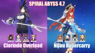 C0 Clorinde Overload & C0 Nilou Hypercarry | Spiral Abyss 4.7 | Genshin Impact