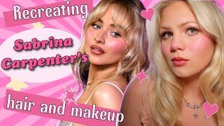 Trying Sabrina Carpenter's ICONIC hair and makeup!!! 