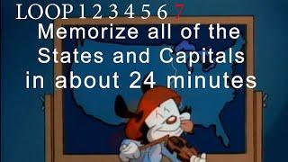 Learn the States and Capitals in 24 minutes Wakko's practice loops.  Using the science of memory.